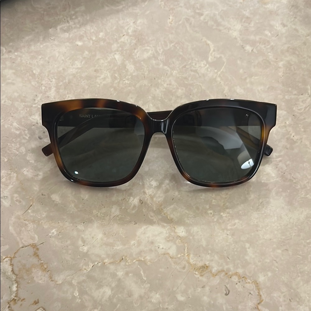 Saint Laurent Brown Tortoise Sunglasses 55mm